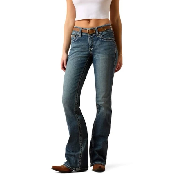 Ariat Women's R.E.A.L. Mid Rise Whipstitch Boot Cut Jeans