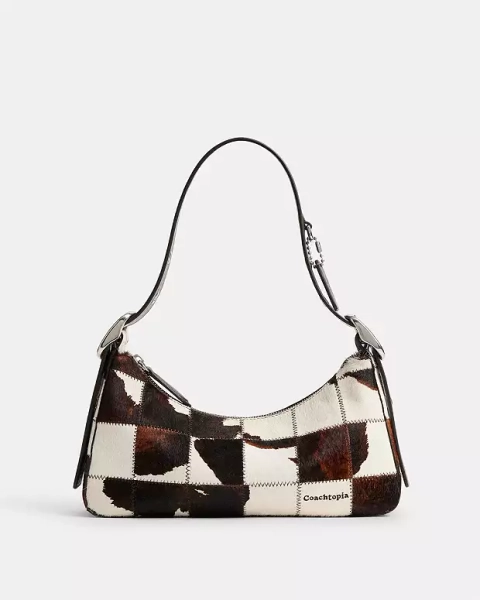 Multi Shoulder Bag In Upcrafted Haircalf With Cow Print