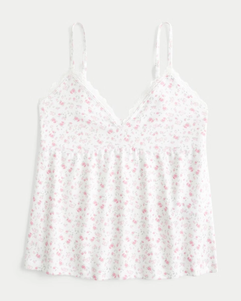 Always Cozy Lace Trim Babydoll Sleep Tank