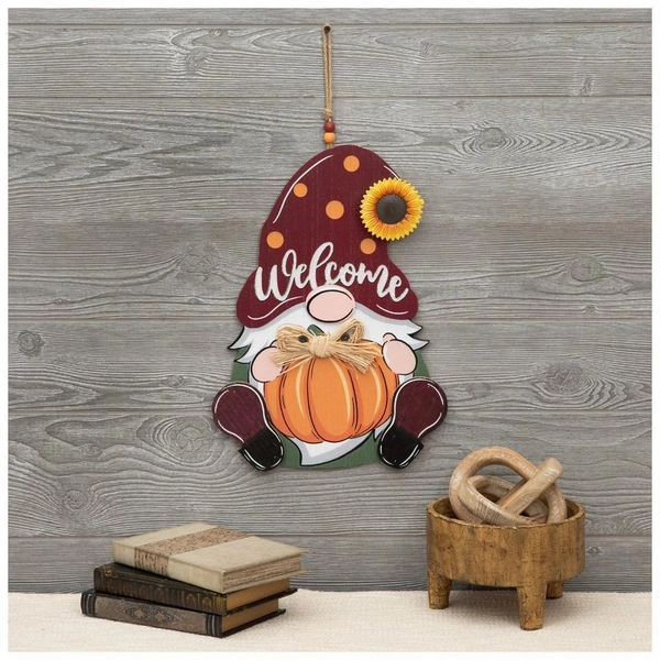 Welcome Gnome Wood Wall Decor