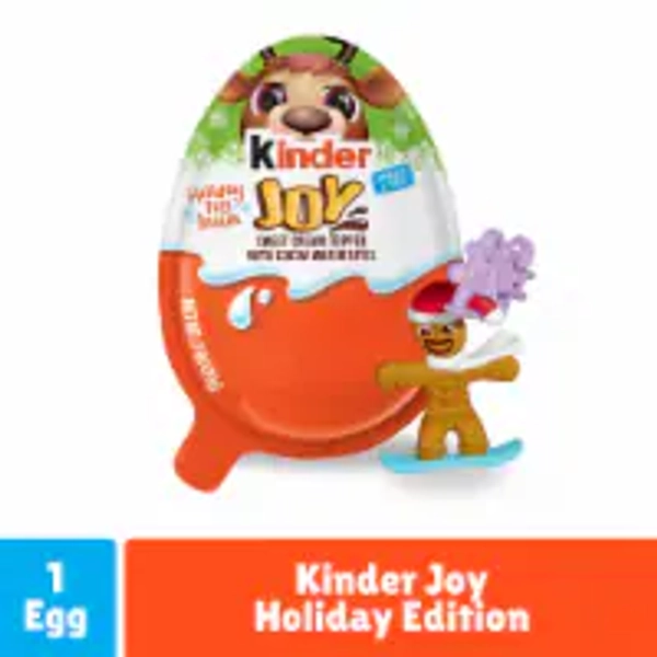 Kinder Joy Egg Holiday Toy Chocolatey Wafer Bites Individually Wrapped, 0.7 oz