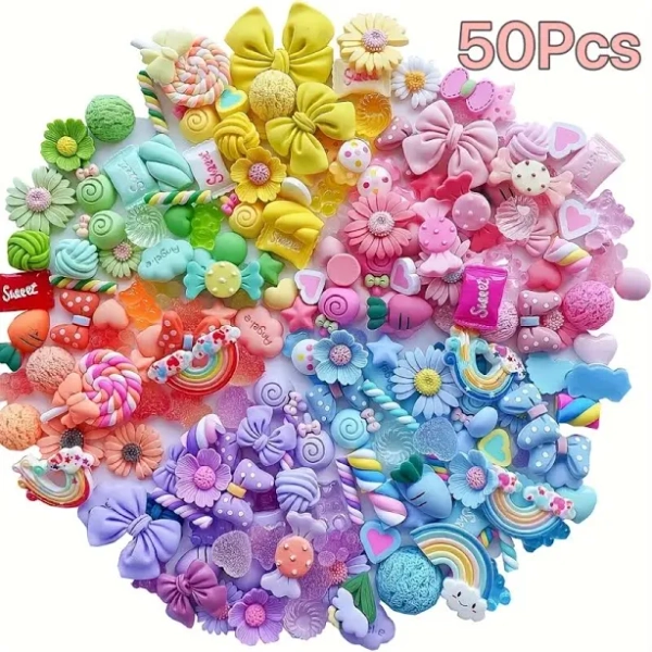 Junk case charms, Charms for junk case, 20/50 Mixed Resin Charms, Junk charms, Cute Charm Set - Bulk Set for Summer Nail Art and Phone Case Decor,
