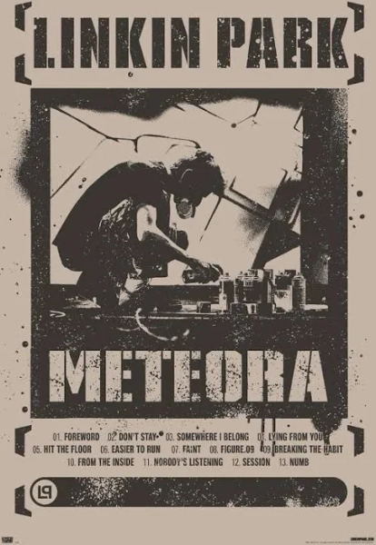 2024 LINKIN PARK METEORA POSTER LP TRACKS 22x34 NEW