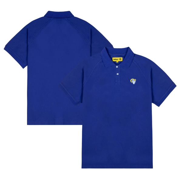 Men's Los Angeles Rams GOLF WANG Royal Raglan Polo