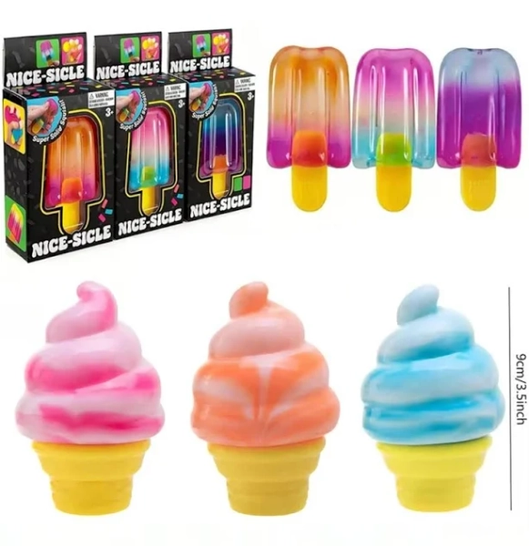 Needoh ice cream blind box, random color, soft, stress relieving toy, cute, relaxing, squeezing