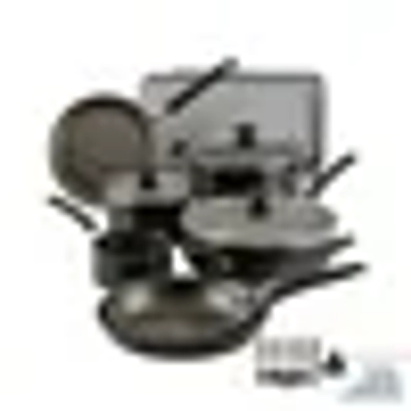 Farberware Easy Clean 22 Pcs Nonstick Cookware Set Includes Griddle Pan and Cooking Tools, Dishwasher Safe, Black