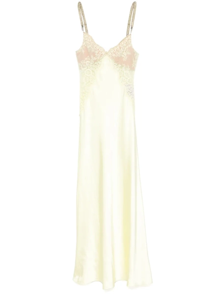 Self-Portrait lace-detail satin maxi dress | 10