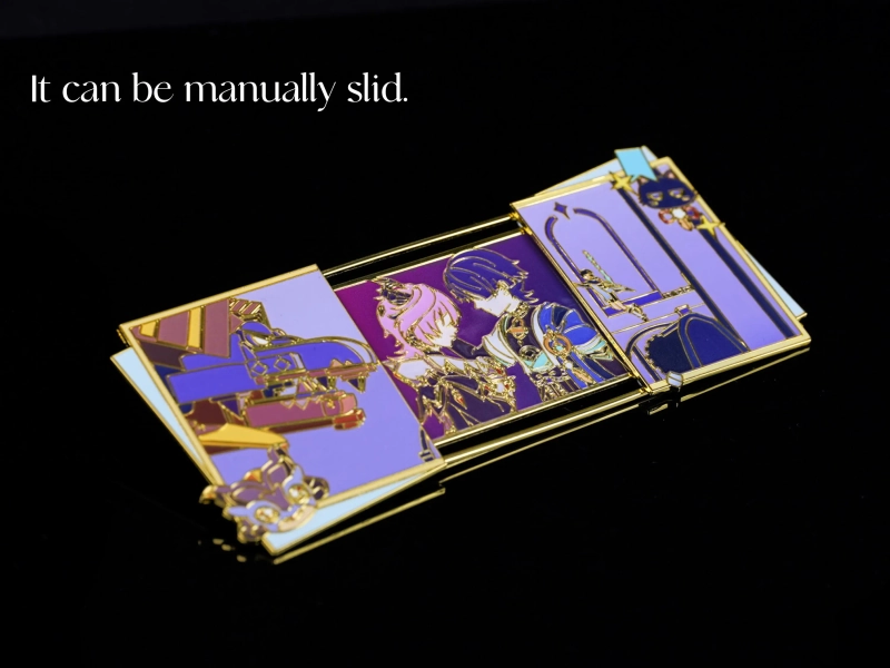 Genshin Impact Durin & Wanderer Sliding Metal Pin Badge - Display Ornament