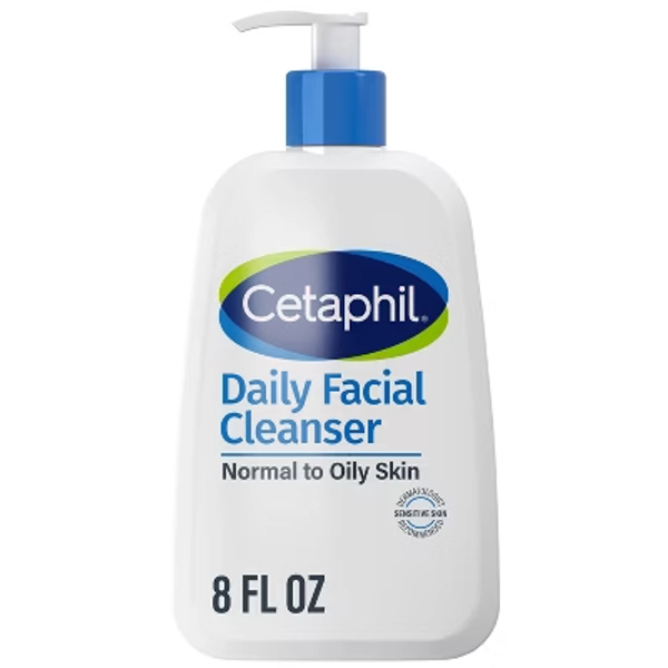 Cetaphil Daily Face Wash Cleanser for Normal to Oily Skin - 8 fl oz: Sulfate-Free, Alcohol-Free, Contains Vitamin B5