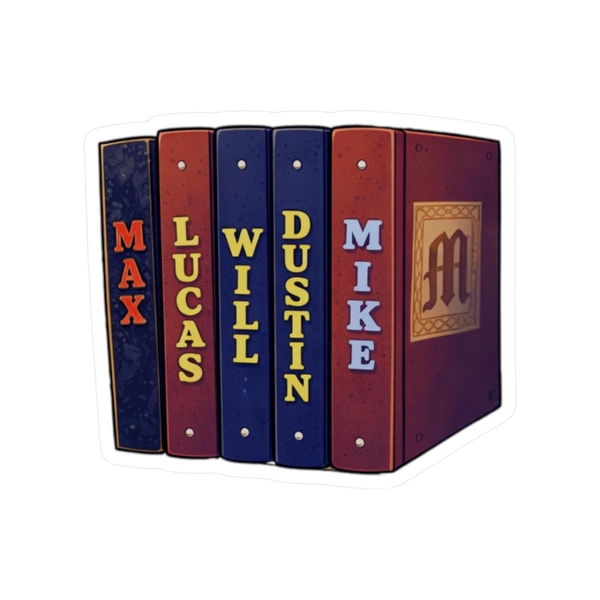 Stranger Things Inspired D&D Books Sticker | Max Lucas Will Dustin Mike | Retro Fantasy Vinyl Decal | Stranger Thing Inspired Campaign Books