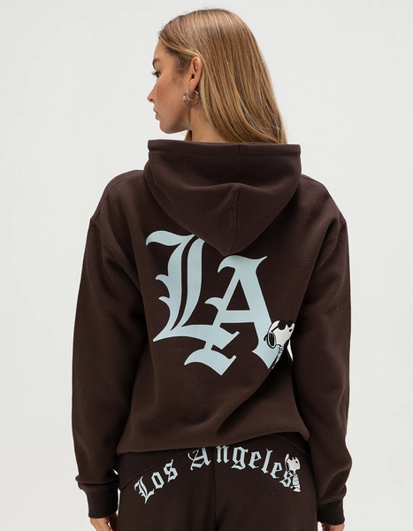 RIOT SOCIETY x Peanuts LA Snoopy Womens Hoodie - BROWN