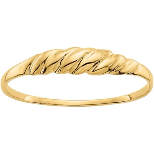 10K Gold Ridged Dome Ring