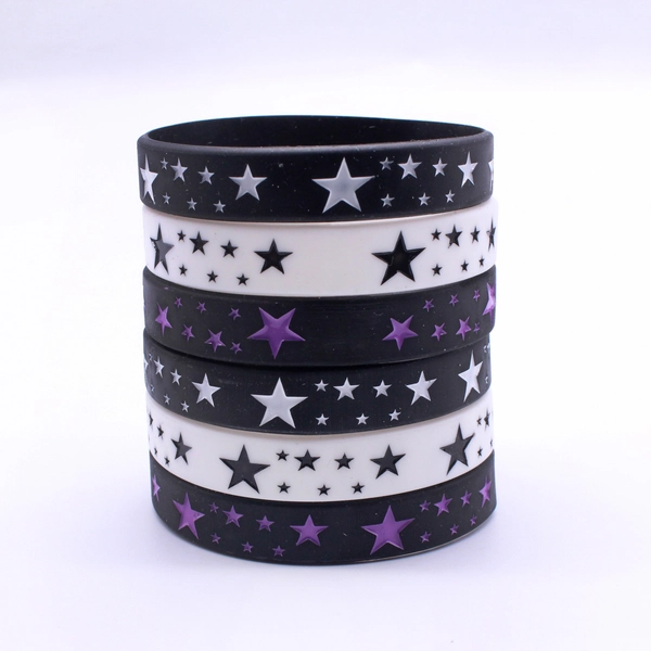 3-delige Pentagram Armband Zwart En Wit Bijpassende Siliconen Armband Nationale Vlag Armband Sport Armband Inspirerende Armband Blijfend Armband