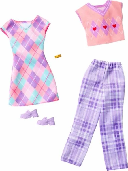 Fisher Price Barbie Fashion Argyle Outfit 2pk