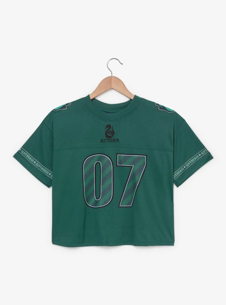 Harry Potter Slytherin Women's Cropped Football Jersey - BoxLunch Exclusive