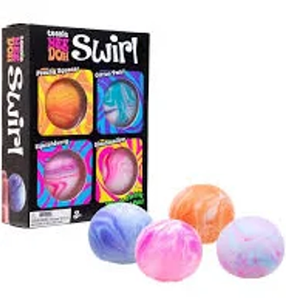 Schylling NeeDoh Teenie Fuzz Ball 4 Pack - Sensory Squeeze Toy - 1.5" in Diameter - Colors May Vary