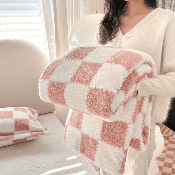ROSEKIND Colorful Checkered Flannel Blanket, Super Soft Aesthetic Checkerboard Throw, Thick Fuzzy Fleece Nap Blanket for Single Bed, Gifts for Men, Women and Pets, 60"x80", Blush Pink - Walmart.com