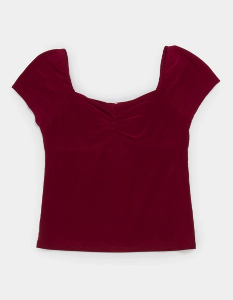 RSQ Girls Butter Soft Cinch Top - BURGUNDY - XS