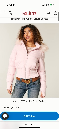 Faux Fur Trim Puffer Bomber Jacket