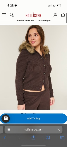 Hooded Faux Fur Trim Cardigan