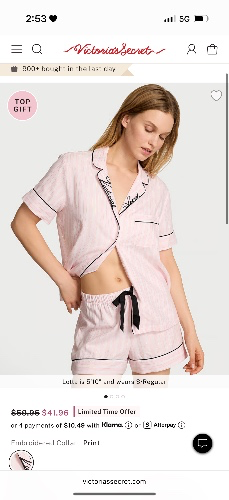 Women's Victoria's Secret Flannel Short Pajama Set