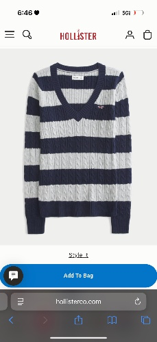 Cable-Knit V-Neck Icon Sweater