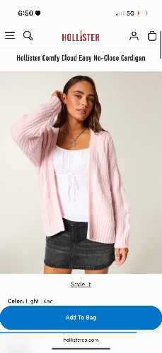 Hollister Comfy Cloud Easy No-Close Cardigan