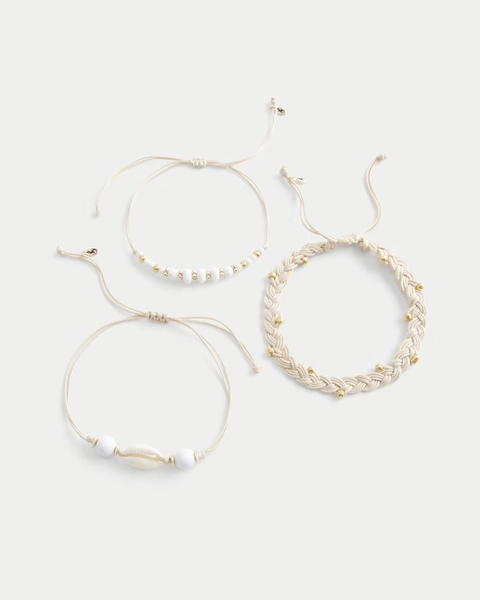 Natural Puka Anklet 3-Pack