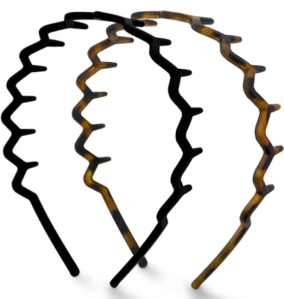 Zig Zag Headbands for Women – Fashion Accessories for Slicked Back Styles - Comfortable Wavy Headbands | Comb Headband with Teeth | Ideal Gifts for