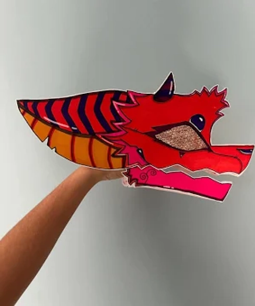 Paper dragon puppet