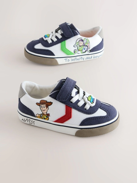 White Toy Story Touch Fastening Elastic Lace Trainers - Size US 6 (UK 5)