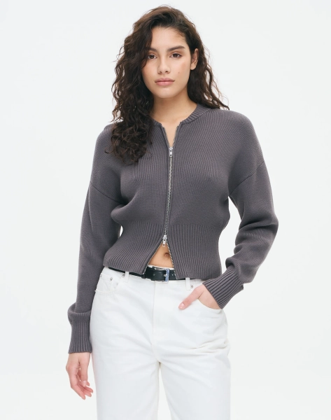 Zip Through Knit Jacket