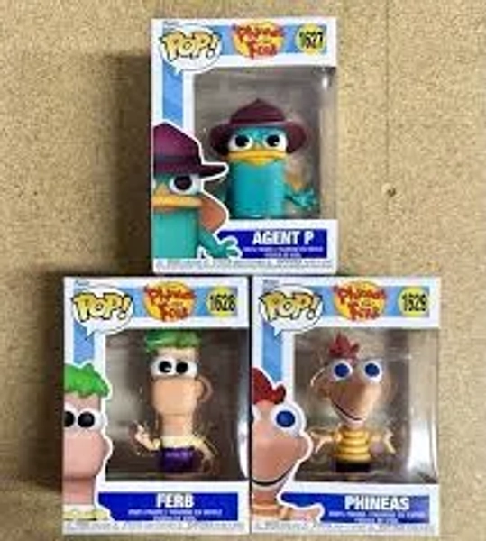 Funko Pop! Disney Phineas & Ferb #1628 & Agent P 1627 Set of 3