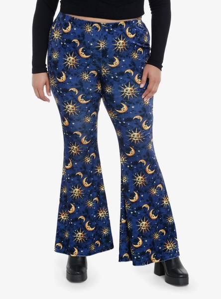Celestial Velvet Bell Bottom Leggings Plus Size
