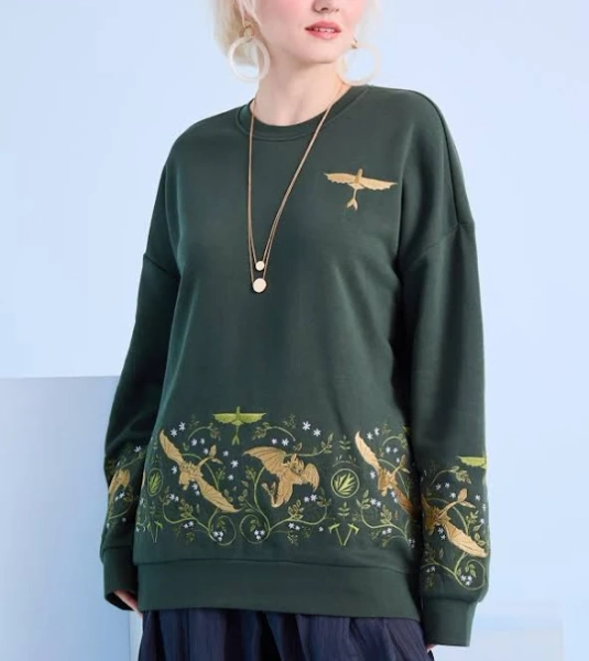 DreamWorks How To Train Your Dragon Toothless Floral Embroidered Crewneck