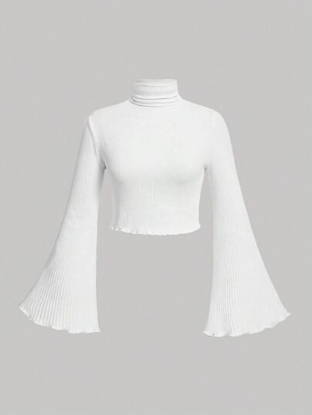 SHEIN MOD Women's Plus Size Flare Sleeve T-shirt