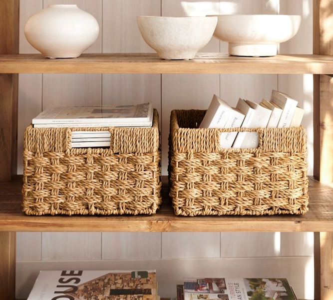 Capitola Utility Basket, Lidded - Natural