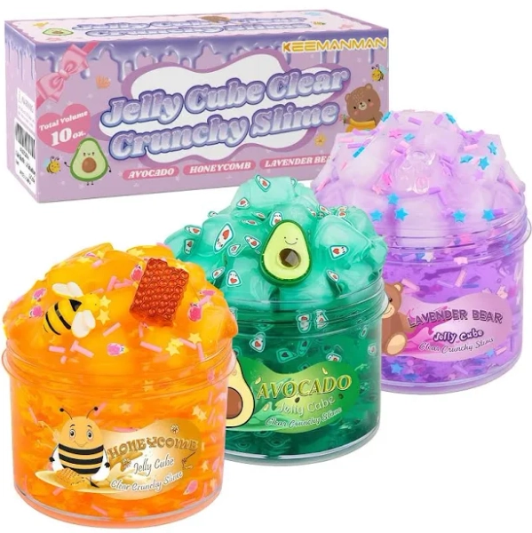JAiiMen Jelly Cube Crunchy Slime Kit