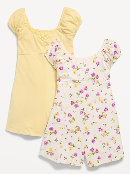 Short-Sleeve Romper 2-Pack for Girls