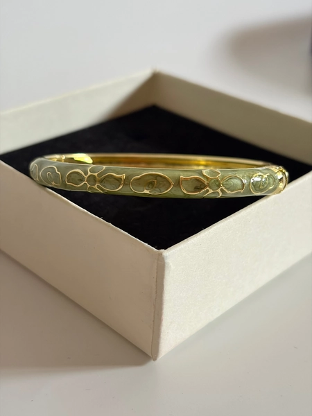 sage green and gold bangle