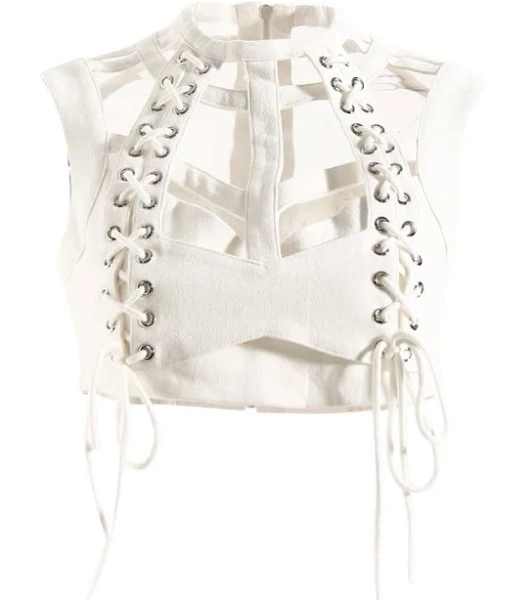 Blackpink Lisa Lace-Up Hollow Crop Top