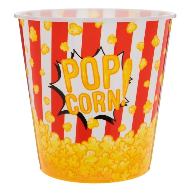 Red &amp; White Striped Popcorn Bucket