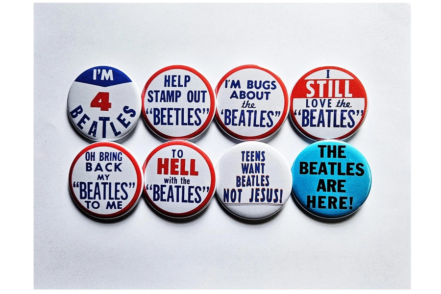 Classic Rock n Roll Buttons Magnets & Bottle Openers. set 01