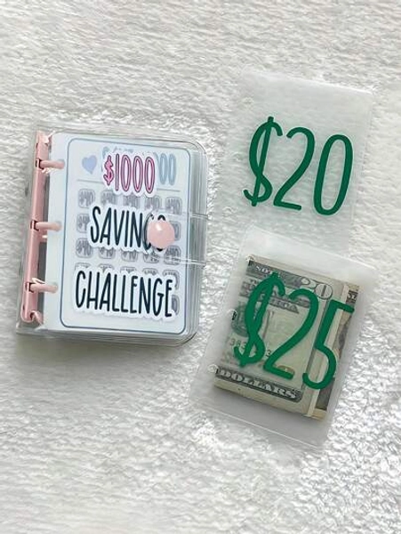 Savings Binder, Challenge Savings Binder Envelope For $1000, Reusable Budget Book With Cash Envelopes Frosted Cover Money Organizer For Cash Savings Challenges Notebook Binder Organizer For Travel Storage Bag,Makeup Bag,Cosmetic Bag,Vacation Organizer, Storage Bag For Customized Goals And Bonus Financial Strategies, Cash Envelope Wallet And Planner System, For Home, Gift, Vacation And Festival Halloween Christmas Multifunctional Use