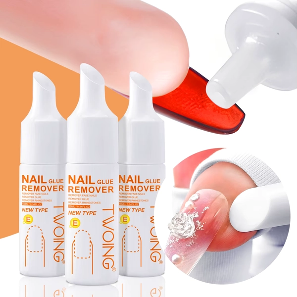 3 Bottles Nail Glue Remover for Fake Nails Easily Removes Acrylic Nails, Press-On Nails & Rhinestones - Convenient Prying Cap - AliExpress 