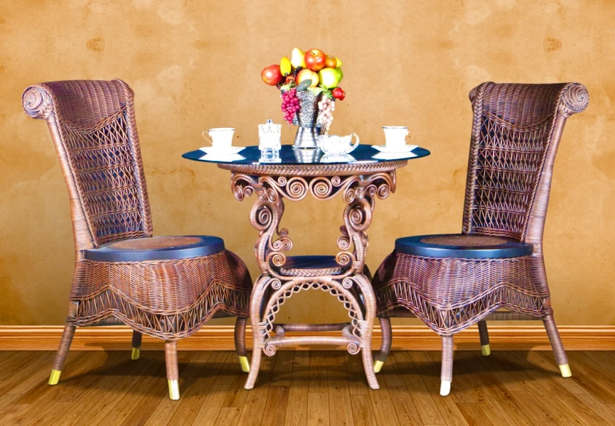 Round Table Classic Tea Set - Brown — Spice Islands Wicker