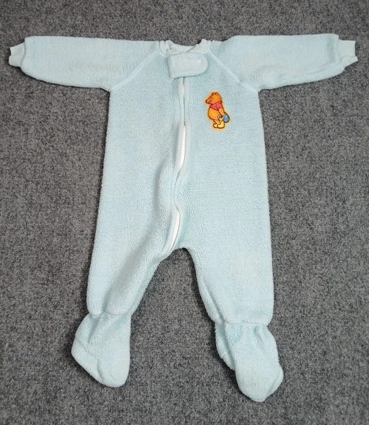 Winnie The Pooh Blue Footed Infant Baby Pajamas Vintage Disney Flame Resistant