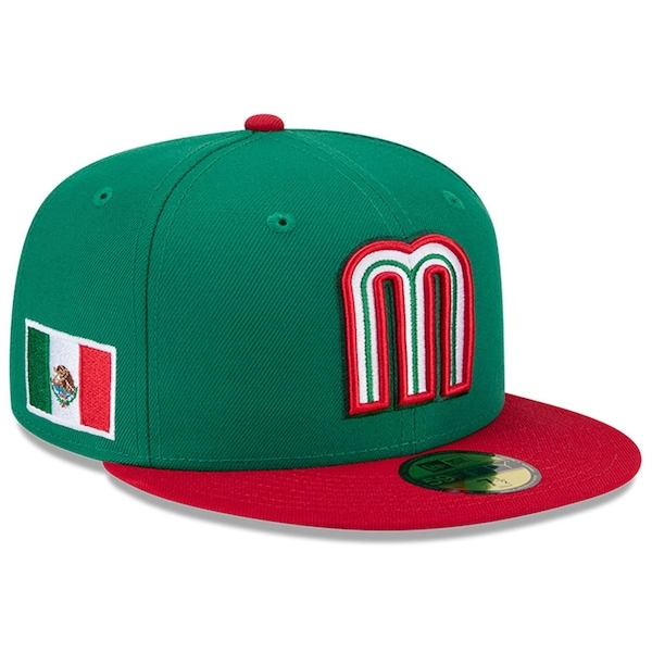  Mexico Baseball New Era 2026 World Baseball Classic 59FIFTY Fitted Hat - Green/Red