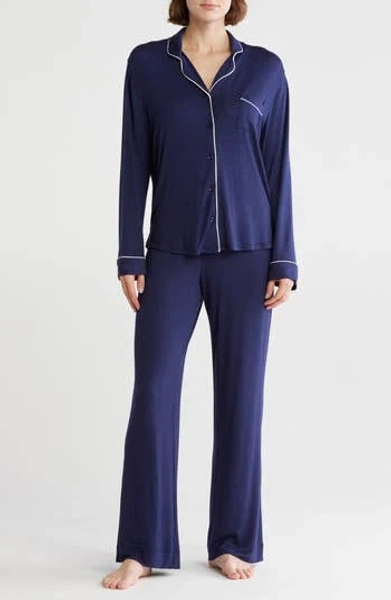NORDSTROM RACK Tranquility Long Sleeve Shirt & Pants Pajamas in Navy Peacoat at Nordstrom Rack, Size Large