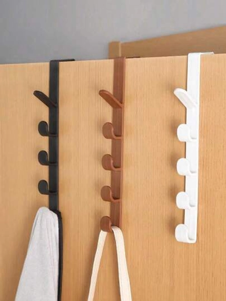 3pcs/1pc Over The Door Multi-Function Hook Rack, No Drill Storage Hanger For Bedroom, Living Room, Dorm, Bathroom, Home Essentials